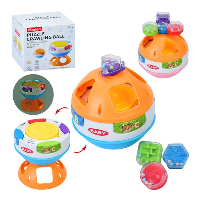 abeien -4 In 1 Baby Puzzle Crawling Ball Toys 18-24 Months, Montessori Sensory Shape Sorter Toy , Early Learning (59029-1)